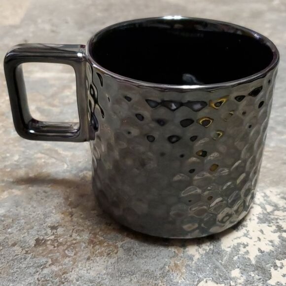 2019 Starbucks 12oz Cup Mug CERAMIC Coffee Tea Hot Cocoa Hammered Gunmetal - Picture 4 of 11